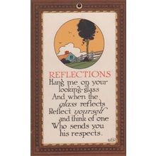 Looking Glass Mirror Reflections I Want To Be On Your Wall Poem Antique Postcard