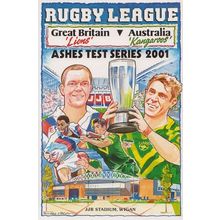 British Lions vs Australia Kangaroos Rugby League 2001 Sports Postcard