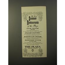 1954 The Plaza Hotel Ad - The cool Summer Restaurants of the Plaza