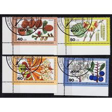 GERMANY BERLIN [1979] MiNr 0607-10 ( O/used ) [01] Pflanzen Eckrand, Ersttag