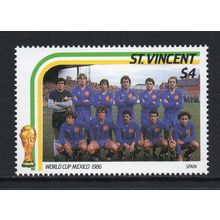 St. Vincent - 1986 - $4 World Cup Mexico '86 (Spain), MNH