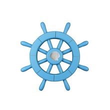 Pack Of 2] Light Blue Decorative Ship Wheel with Seashell 12""