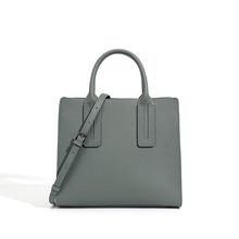 Genuine Leather Women Top Handle Straw Crossbody Bags Green