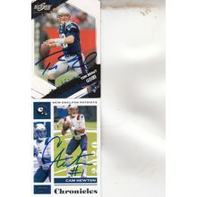 TOM BRADY & CAM NEWTON AUTO 2009/20 NEW ENGLAND PATRIOTS SB CHAMPION MVP QB'S