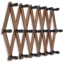 WGFKVAS Expandable Coat Rack, Accordion Wall Hangers, 19 Hooks Wooden Hat Rack W