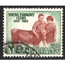 AUSTRALIA 1953: 25th ANNIVERSARY YOUNG FARMERS' CLUBS - 3½d USED (G1)
