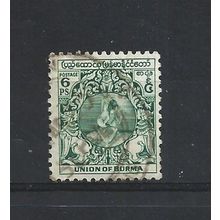 Burma.SG101 6p Dancer (Green).Fine Used.Jul25j