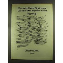 1972 United Airlines Ad - Flies To More U.S. Cities