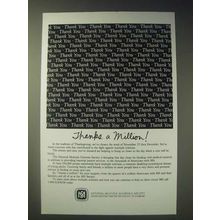 1989 National Multiple Sclerosis Society Ad - Thanks a Million!