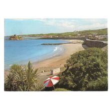 ROCQUAINE BAY, , GUERNSEY used vintage postcard by Dennis 1975 postmark #