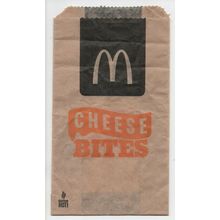 McDonalds 2019 Cheese Bites empty bag 10cm x 18cm