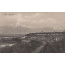 Cuneo Italy Panorama Antique Italian Postcard