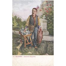 Palermo Costume Acquaiolo Water Carrier Italian Fashion Postcard