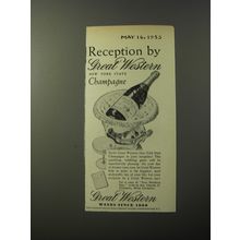 1953 Great Western Champagne Ad - Reception by Great Western New York State