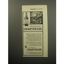 1954 Chartreuse Liqueur Advertisement - The secret of Chartreuse