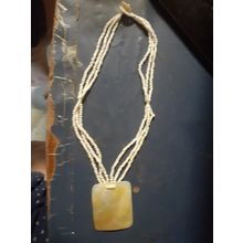 womens beaded and abalone shell necklace handmade