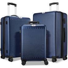 3 Piece Luggage Sets Expandable, Hardshell Travel Suitcase with Double Spinner W