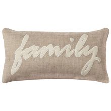 21" X 11" Tan Cotton Blend Zippered Pillow With Applique