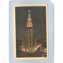 New York Buffalo Electric Building At Night w/Ad Selling Postcards R W Kla~2696