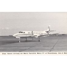 Ellan Vannin Airlines Air Metro Fairchild Aircraft at Isle Of Man Postcard