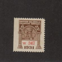 BCT104 - British Columbia Telephone Frank - Canada Revenue Stamp