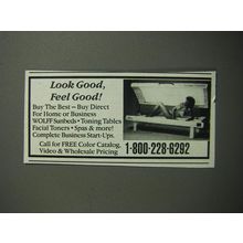 1989 Wolff Sunbeds Ad - Look good, feel good