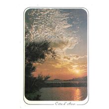 LA COTE D'AZUR, FRANCE used vintage postcard 1987 postmark =
