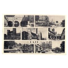 BATH. SOMERSET multiview, used vintage postcard 1957 postmark =
