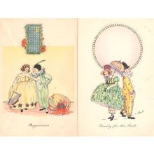 Beginners Pierrots Ready For The Ball Clown 2x Vintage Postcard s