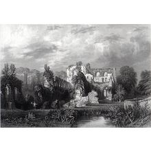 FURNESS ABBEY, LANCASHIRE 1858 Ebenezer Challis Thomas Allom ANTIQUE ENGRAVING