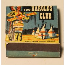 VTG MATCH BOOK Collectors Gift Advertising Harolds Club Reno Nevada Western