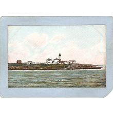 Rhode Island Narragansett Bay Lighthouse Postcard Beavertail Light~899