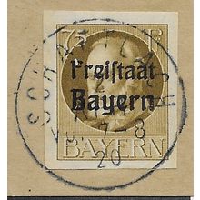 GER (BAVARIA) 1919 75pf KING LUDWIG III' (FREISTAAT)(IMPERFED) USED(EBID65-507)