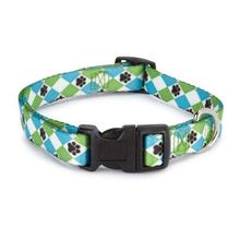 Casual Canine Pooch Patterns Dog Collars 10-16 in Blue Argyle