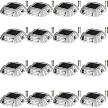 Driveway Lights 16-Pack Solar Driveway Lights Bright White with Screw Solar ...