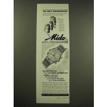 1950 Mido Multi-Centerchrono Watch Ad - Chronograph