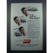 1954 America Fore Insurance Ad - Waiting Too Late?