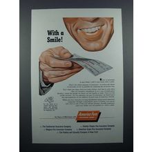1954 America Fore Insurance Ad - With a Smile