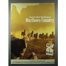 1978 Marlboro Cigarette Ad - Horses