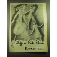 1945 Kayser Lingerie Advertisement - Fluffs in Pink Flame Kayser Undies