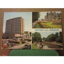 HARROGATE, Yorkshire multiview used postcard by Dennis 1984 pm =