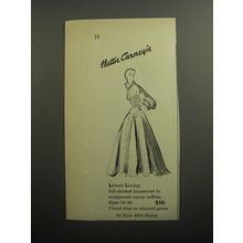 1951 Hattie Carnegie Housecoat Ad - Leisure-Loving full-skirted housecoat