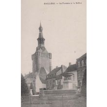 Bailleul La Fontaine Et La Beffroi French France Antique Postcard