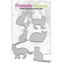Printable Heaven. Cats Die Set. Die Cutting Cardmaking Scrapbooking Crafts