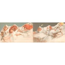 Switzerland Amazing Folding Comic Art Old Zurich 3x Postcard s