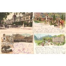 Gruss Aus Interlaken 4x Antique Switzerland Postcard s