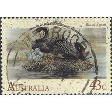 AUSTRALIA, BIRDS, Black Swan, green 1991, 43c, #2