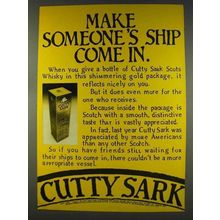 1977 Cutty Sark Scotch Ad - Someone's Ship Come In