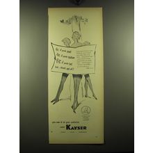 1949 Kayser Stockings Ad - Fit if you're small fit if you're medium