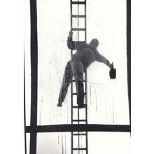 Window Cleaner Falling Of Ladder Real Photo Disaster Postcard